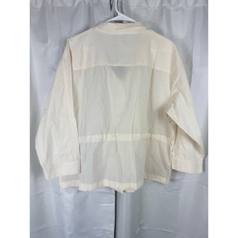 Chicos Embroidered Utility Jacket Size 3 Boho Lagenlook Coastal Chic - Picture 5 of 6